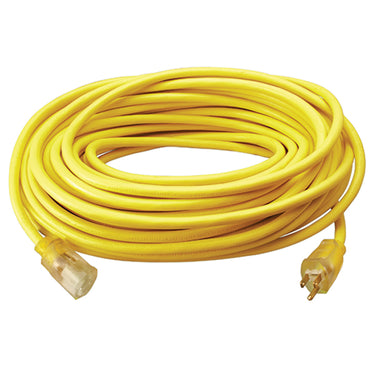 Southwire® Polar/Solar® SJEOW Outdoor Extension Cord w/ Lighted End, 12/3 ga, 15 A, 50', Yellow, 1/Each